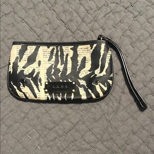 L.A.M.B. Black and Cream Wristlet